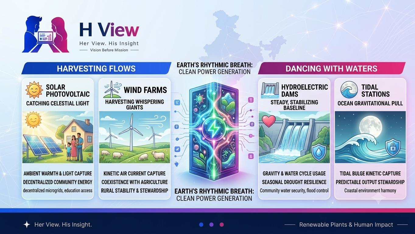 Symphonies of Earth and Air: The Human Promise of Renewable Power Plants