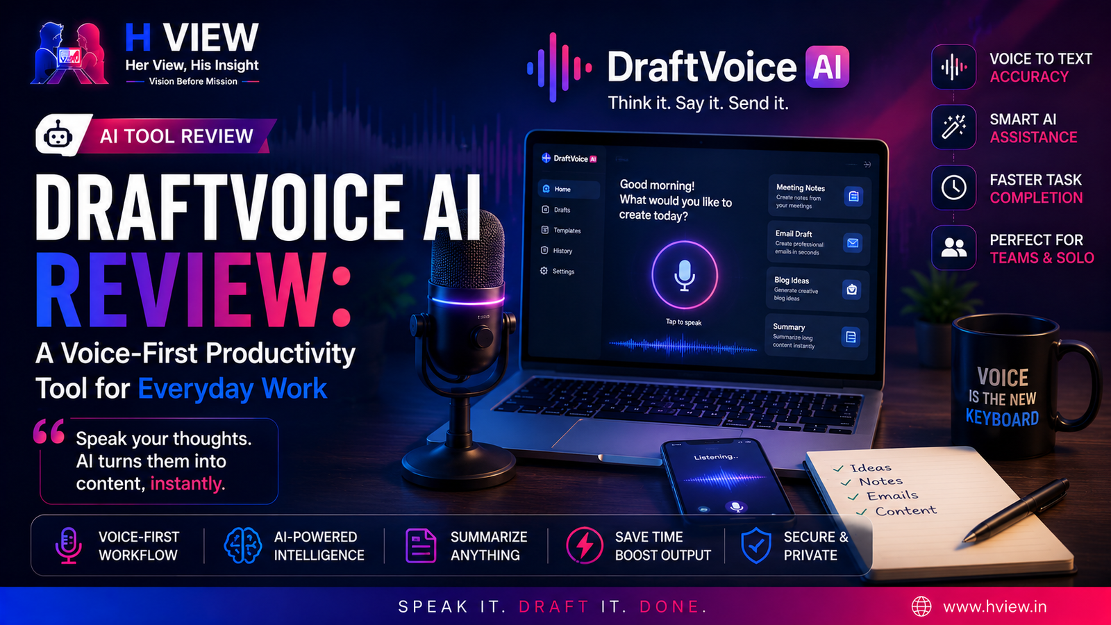 DraftVoice AI Review: A Voice-First Productivity Tool for Everyday Work