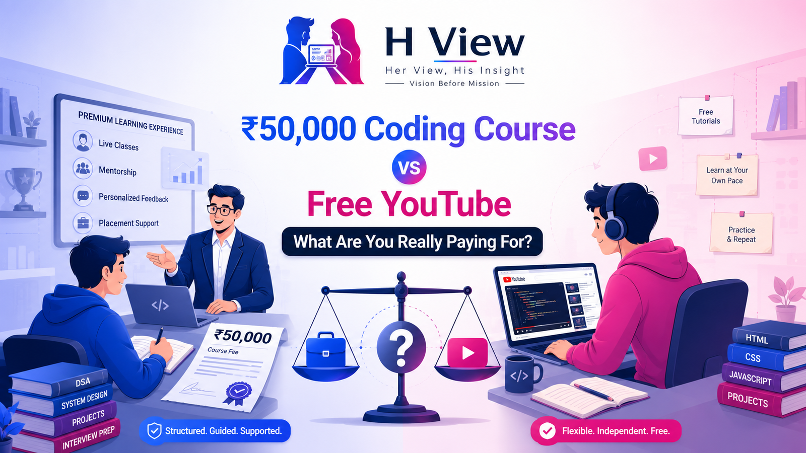 ₹50,000 Coding Course vs Free YouTube: What Are You Really Paying For?