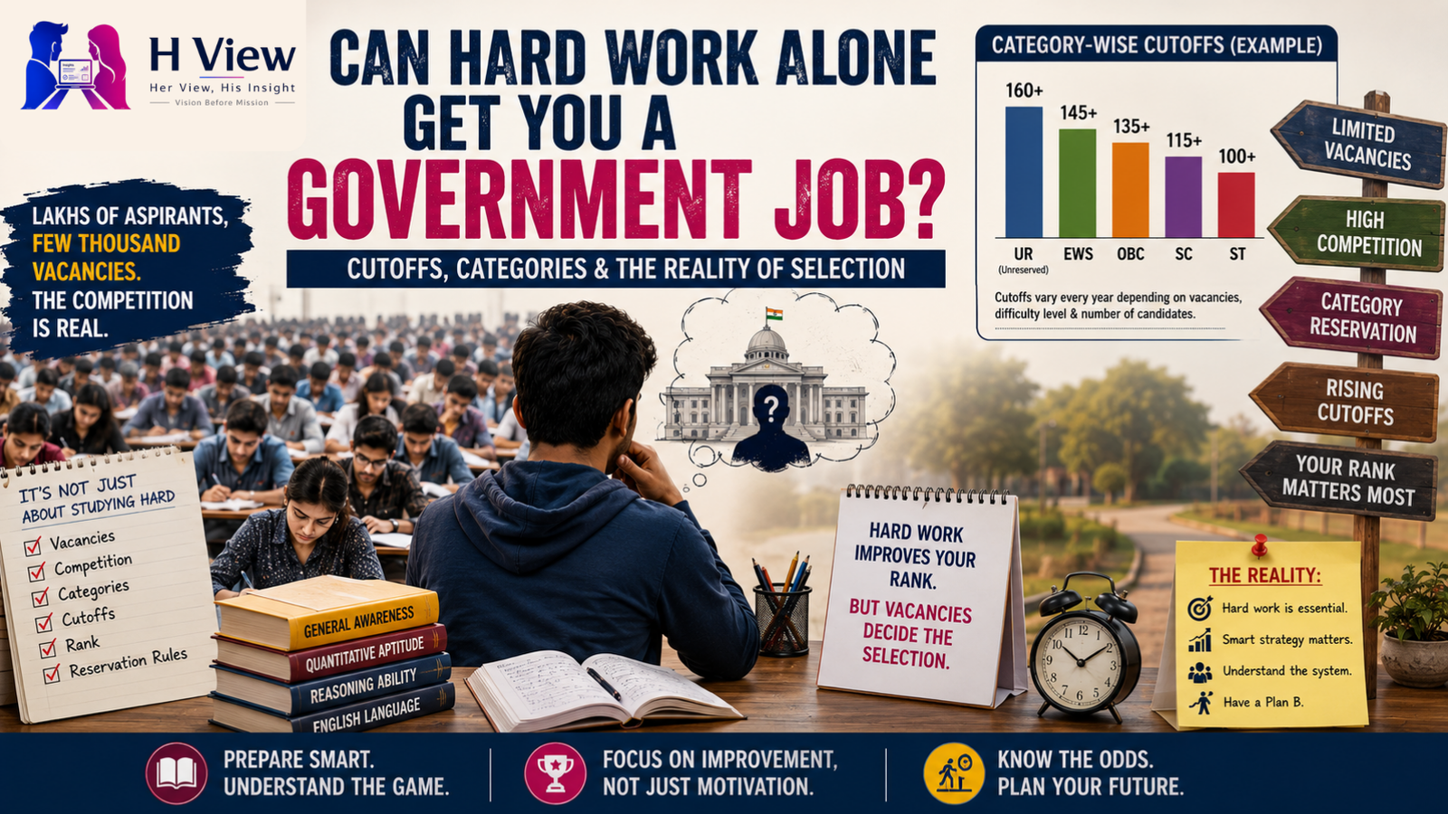 Can Hard Work Alone Get You a Government Job? Cutoffs, Categories and the Reality of Selection