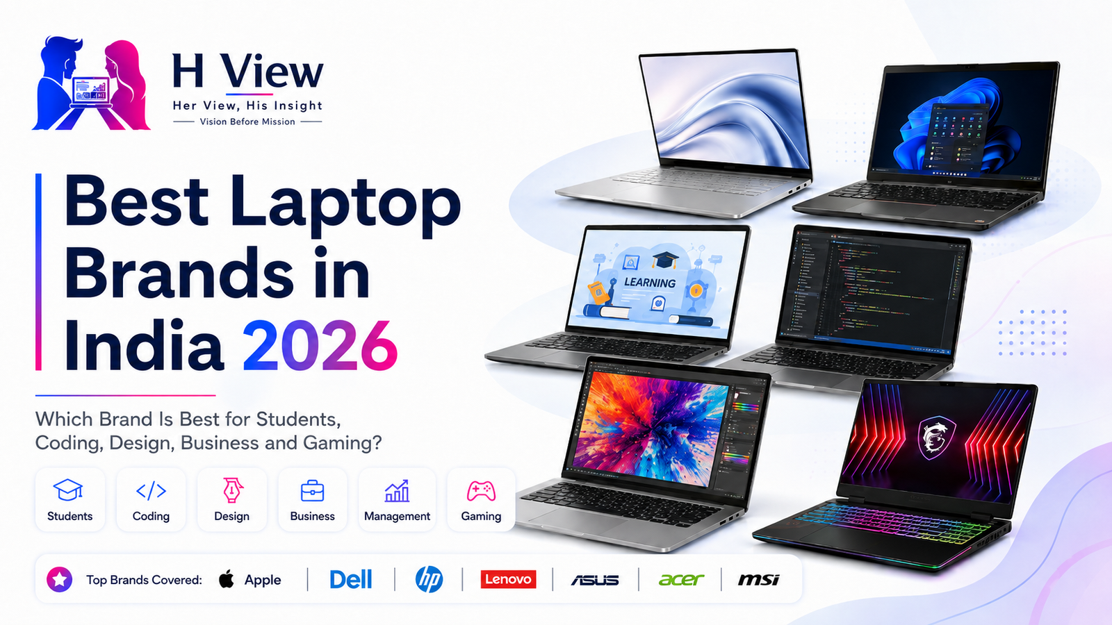 Best Laptop Brands in India 2026: Which Brand Is Best for Students, Coding, Design, Business and Gaming?